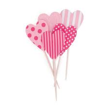 Paper Eskimo Pink Floss Heart Toppers